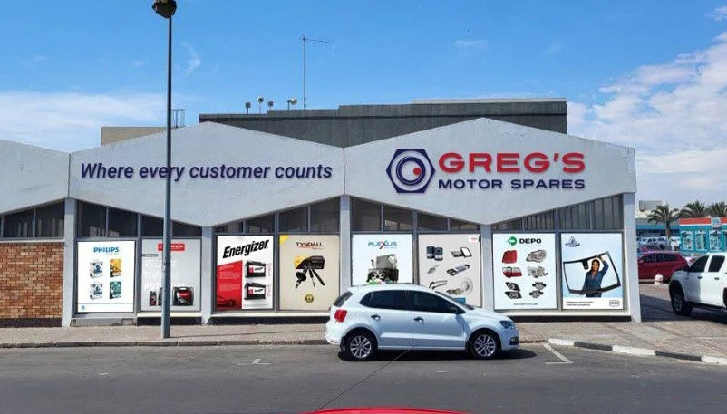 Completed storefront branding for Greg’s Motor Spares